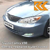 Бампер передний в цвет кузова Toyota Camry V30 (2001-2004) 8S4 - LIGHT SKY BLUE - Голубой