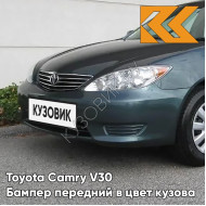 Бампер передний в цвет кузова Toyota Camry V30 (2004-2006) рестайлинг 6S7 - ASPEN GREEN - Зелёный