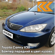 Бампер передний в цвет кузова Toyota Camry V30 (2004-2006) рестайлинг 8P4 - DARK BLUE - Синий