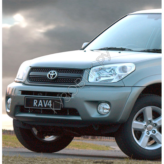Бампер передний в цвет кузова Toyota Rav4 2 XA20 (2003-2005) рестайлинг с отв под расширители Бампер передний в цвет кузова Toyota Rav4 2 XA20 (2003-2005) рестайлинг с отв под расширители